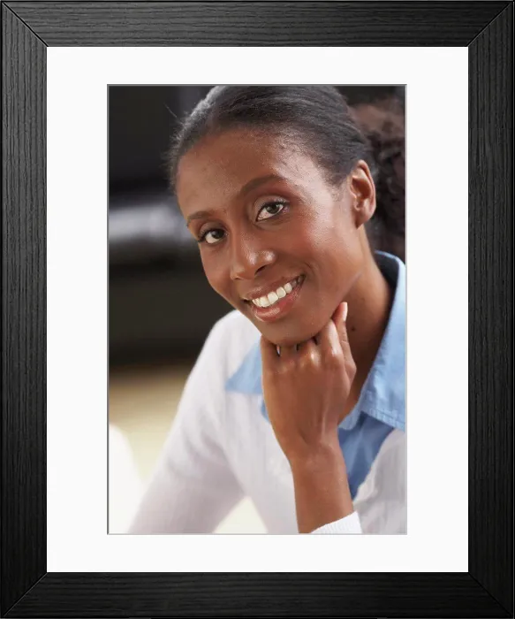 Framed Print : Portrait of a businesswoman smiling Framed Print : Portrait of a businesswoman smiling