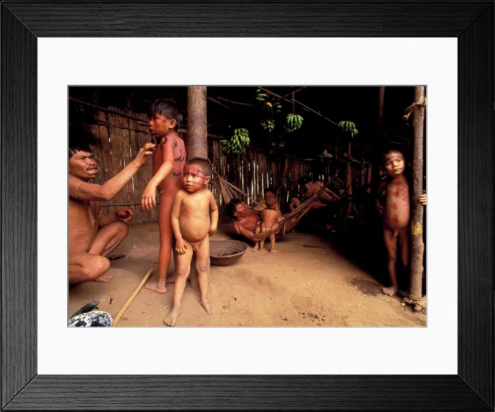 Framed Print : Venezuela, Parima Tapirapeco National Park. Yanomamo Tribespeople. (Editorial Usage Only) Framed Print : Venezuela, Parima Tapirapeco National Park. Yanomamo Tribespeople. (Editorial Usage Only)