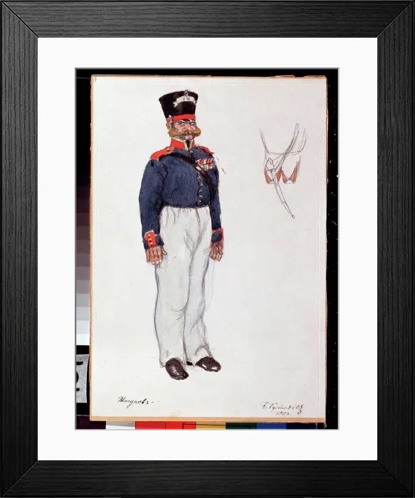Framed Print : Costume design for the theatre play The fiery Heart by A