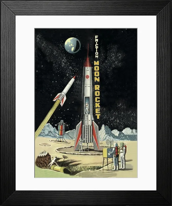 Framed Print : Friction Moon Rocket, Robots, ray guns & rocket ships Framed Print : Friction Moon Rocket, Robots, ray guns & rocket ships