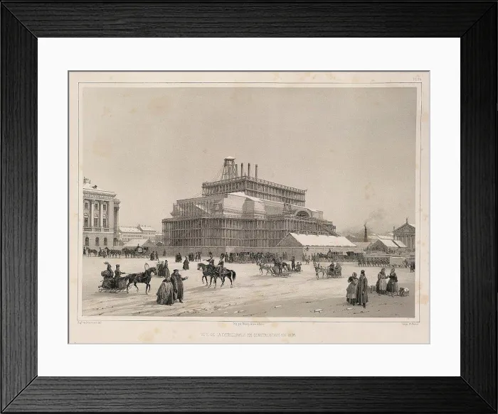 Framed Print : Construction work ca 1838 (From: The Construction of the Saint Isaac's Cathedral) by Montferrand Framed Print : Construction work ca 1838 (From: The Construction of the Saint Isaac's Cathedral) by Montferrand