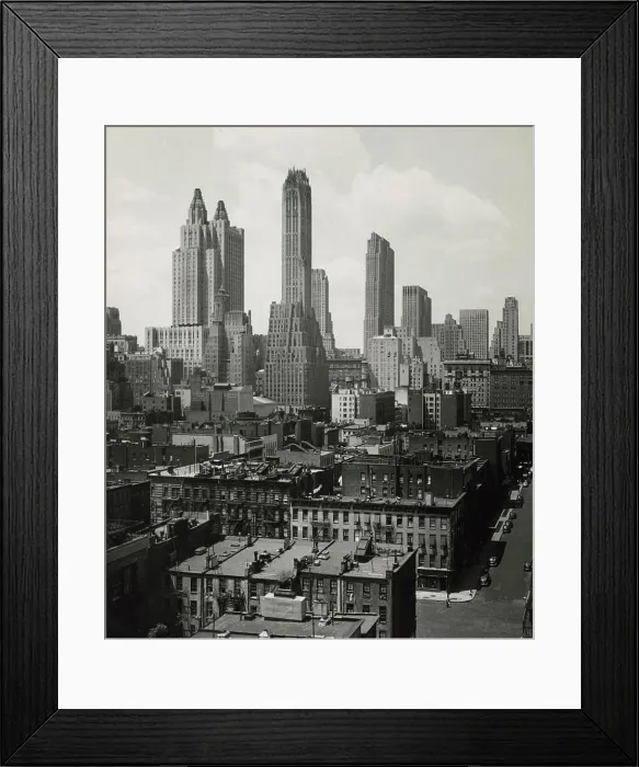 Framed Print : USA, New York City, Skyline Showing Woolworth Tower, RCA And GE Building, Ca 1945