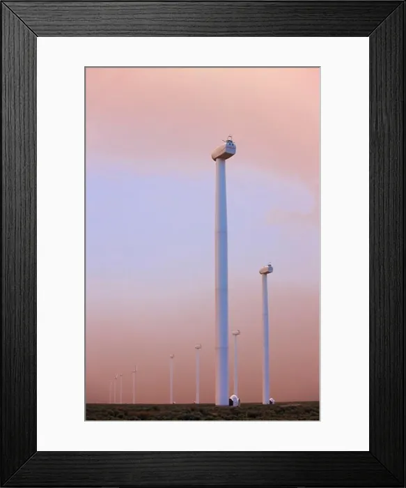 Framed Print : Line of Wind Turbines Under Construction Framed Print : Line of Wind Turbines Under Construction