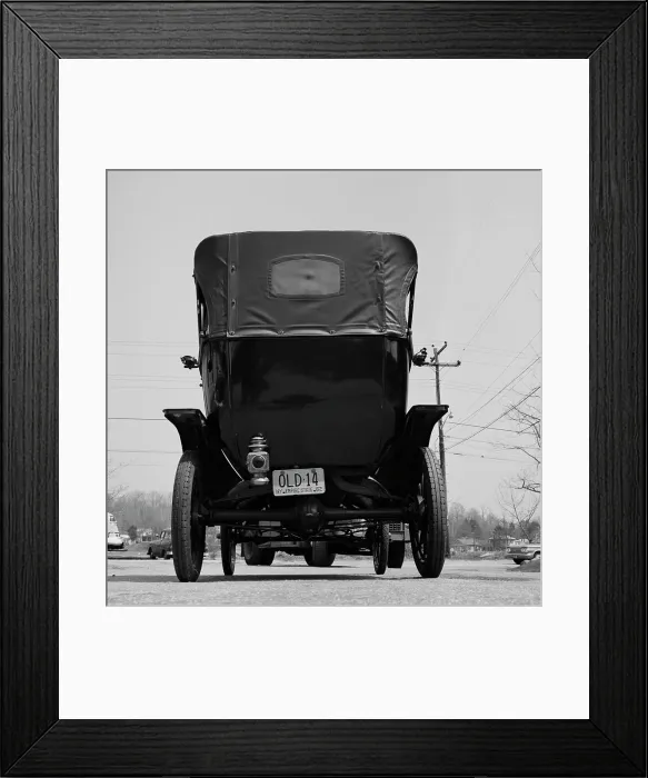 Framed Print : Rear view of old fashion Ford Framed Print : Rear view of old fashion Ford