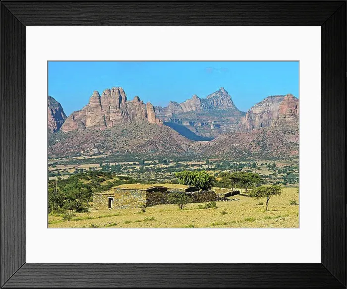 Framed Print : Big African Rift Valley, northern foothills with the Gheralta mountain range over the Hawzien plain Framed Print : Big African Rift Valley, northern foothills with the Gheralta mountain range over the Hawzien plain