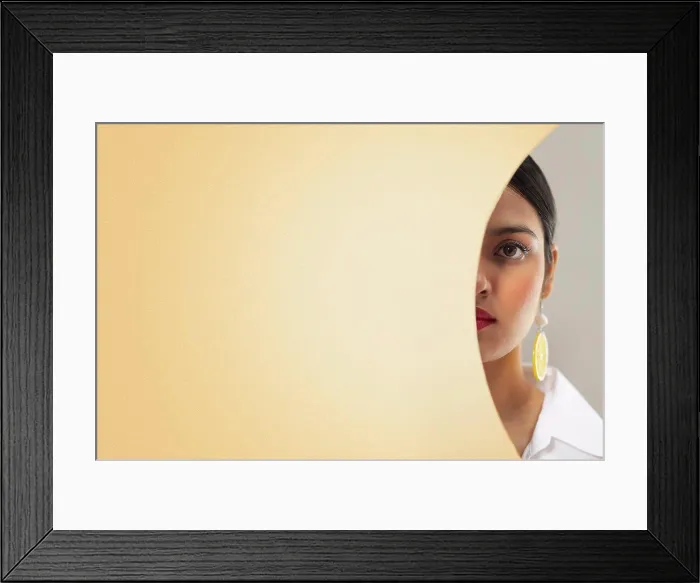 Framed Print : PARTIAL FACE SHOT OF A YOUNG WOMAN LOOKING AT CAMERA Framed Print : PARTIAL FACE SHOT OF A YOUNG WOMAN LOOKING AT CAMERA