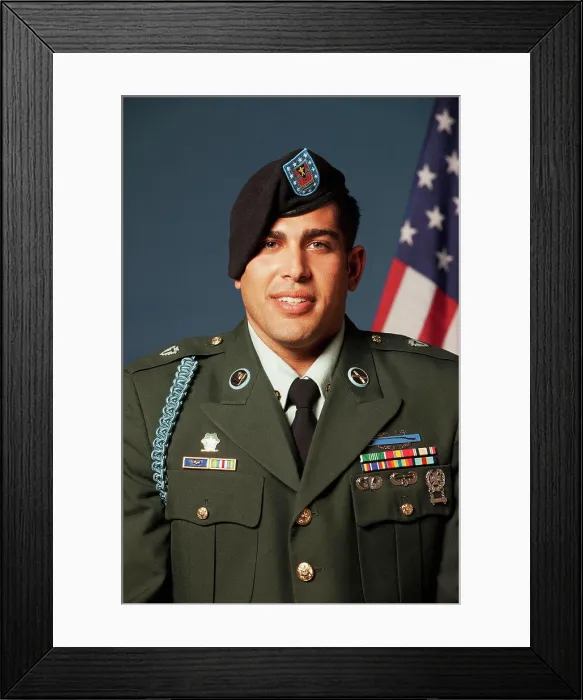 Framed Print : Caucasian soldier in uniform Framed Print : Caucasian soldier in uniform