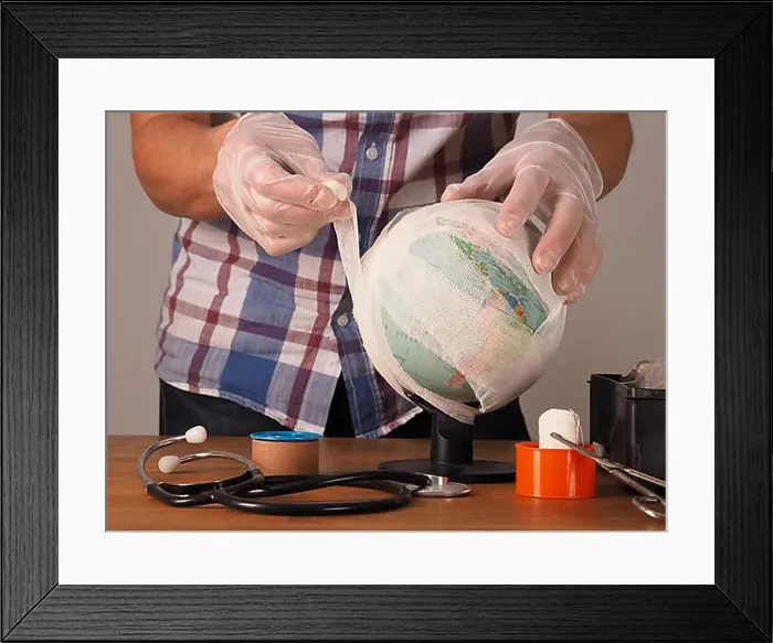 Framed Print : Rescue and protect the planet concept, environment protection, heal the nature, save our planet Framed Print : Rescue and protect the planet concept, environment protection, heal the nature, save our planet