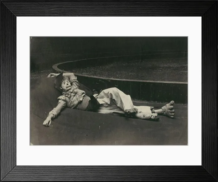 Framed Print : Clown relaxing in circus