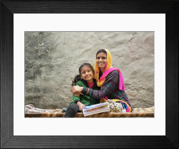 Framed Print : happy mother hugging her daughter