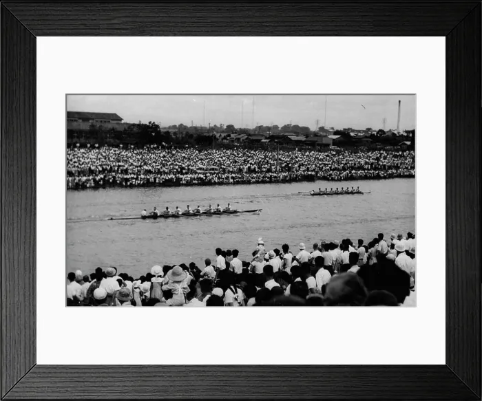 Framed Print : Cambridge's Bid Fails In All-Japan Championship Regatta -- A general view of the race showing Cambridge (foreground) Framed Print : Cambridge's Bid Fails In All-Japan Championship Regatta -- A general view of the race showing Cambridge (foreground)