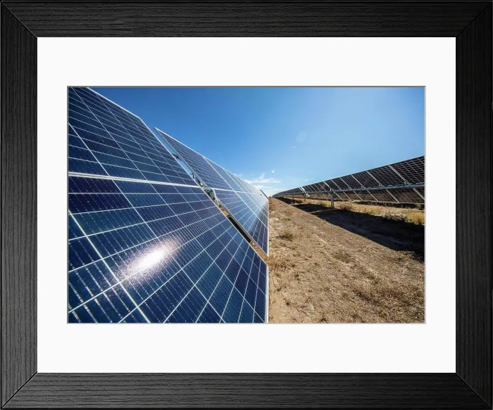 Framed Print : Solar farm in Central California