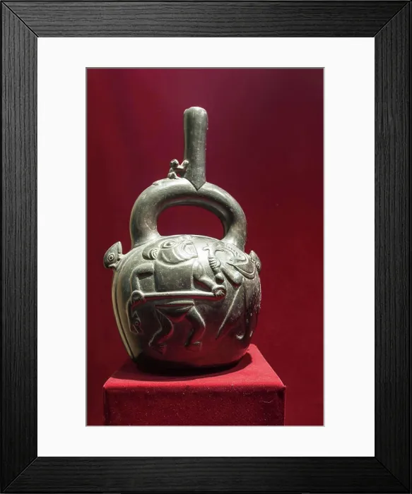 Framed Print : Pre-Columbian pottery in the Museum of Archaeology, Trujillo, Peru