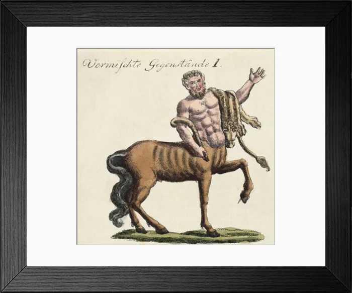 Framed Print : The Centaur 1792 F. J. Bertuch Copper engraving Collection of Archiv for Kunst & Geschichte, Berlin, Germany Framed Print : The Centaur 1792 F. J. Bertuch Copper engraving Collection of Archiv for Kunst & Geschichte, Berlin, Germany