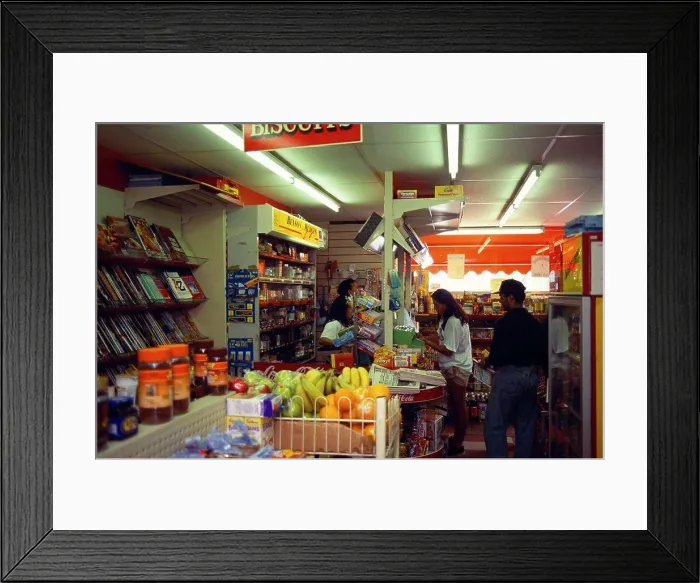 Framed Print : Shops, Corner Shop, Staff Behind The Counter Of A Corner Grocery Shop In Brighton Serving Customers Framed Print : Shops, Corner Shop, Staff Behind The Counter Of A Corner Grocery Shop In Brighton Serving Customers