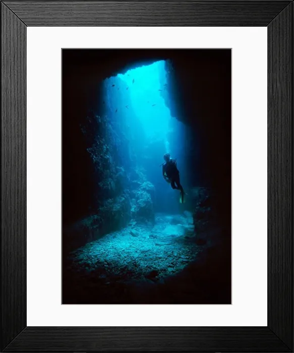 Framed Print : Diver Swims in the Chimney Framed Print : Diver Swims in the Chimney