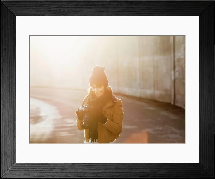 Framed Print : Photographer bathed in golden hour light captures the perfect shot Framed Print : Photographer bathed in golden hour light captures the perfect shot