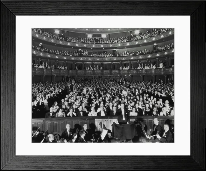 Framed Print : Metropolitan Glitters On 70th Anniversary -- Here's a general view of interior of Metropolitan Opera House here tonight