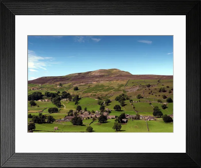Framed Print : Village of Healaugh below Calver Fell, Swaledale, Yorkshire Dales, North Yorkshire, England, july