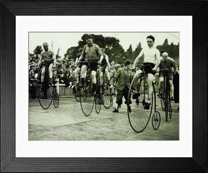 Framed Print : Early-Penny Farthings Etc. - Bicycles - Vehicles. October 17, 1932 Framed Print : Early-Penny Farthings Etc. - Bicycles - Vehicles. October 17, 1932