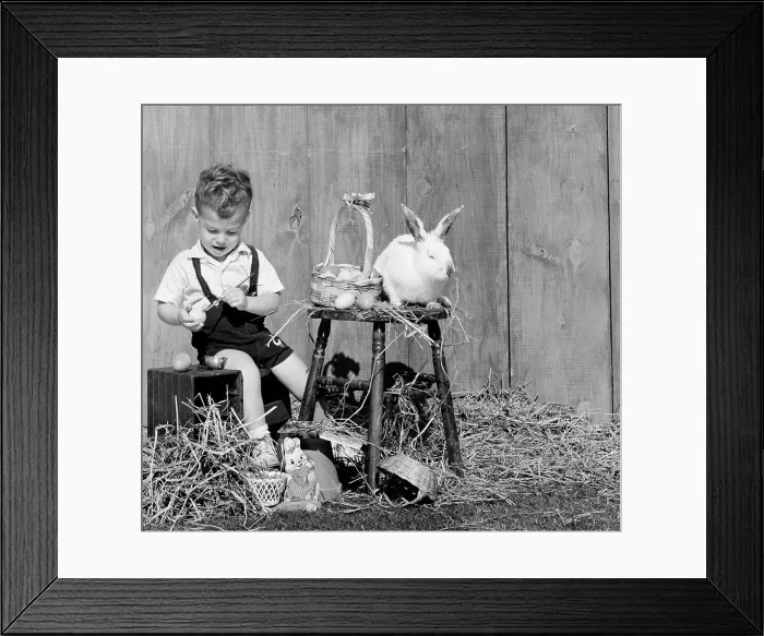 Framed Print : Boy painting easter egg Framed Print : Boy painting easter egg