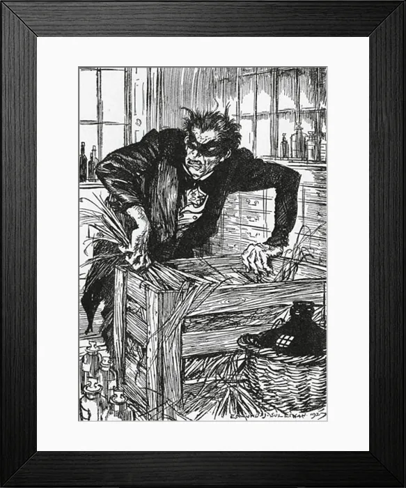Framed Print : Dr Jekyll trying desperately to find the chemicals that will enable him to cast off his Mr Hyde persona
