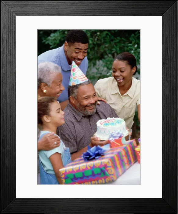 Framed Print : Family at a birthday party Framed Print : Family at a birthday party