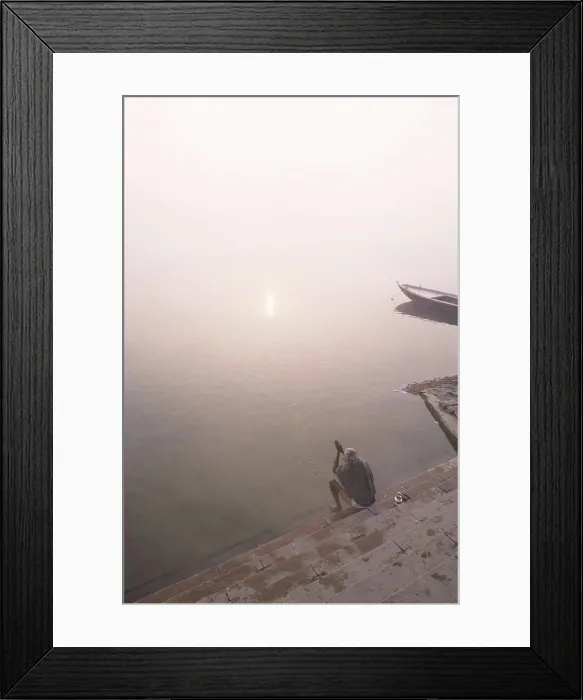 Framed Print : morning homage to the Ganges Framed Print : morning homage to the Ganges