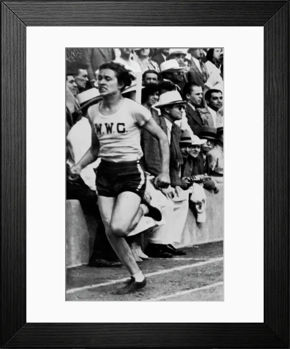 Framed Print : Miss Helen Stephens won the 100 metres race at the Olympic games. August 17, 1936 Framed Print : Miss Helen Stephens won the 100 metres race at the Olympic games. August 17, 1936