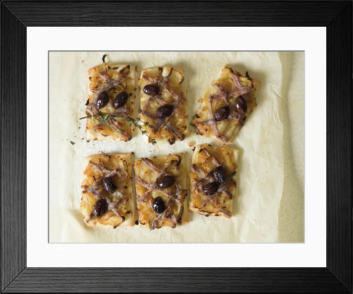 Framed Print : Pissaladière with anchovies and olives Framed Print : Pissaladière with anchovies and olives