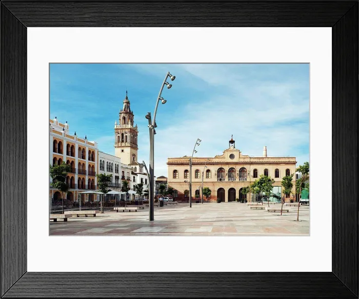 Framed Print : ecija, sevilla, spain, la plaza de espa±a with the town hall and the tower of the iglesia de santa maria in background Framed Print : ecija, sevilla, spain, la plaza de espa±a with the town hall and the tower of the iglesia de santa maria in background