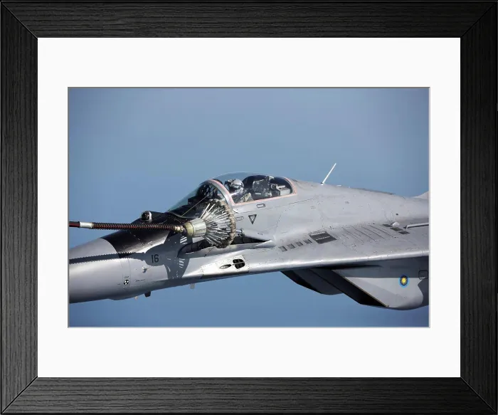 Framed Print : Mig-29 refueling in-flight, detail of cockpit