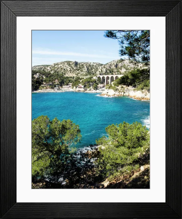Framed Print : Calanque du Mejean, Blue Coast, Calanques National Park, Mediterranean Sea, France