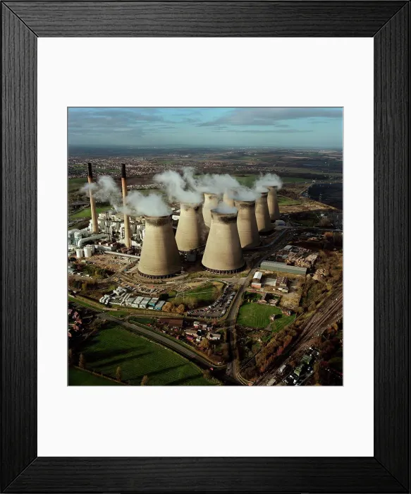 Framed Print : UK, North Yorkshire, Aerial view of Drax Power Station Framed Print : UK, North Yorkshire, Aerial view of Drax Power Station