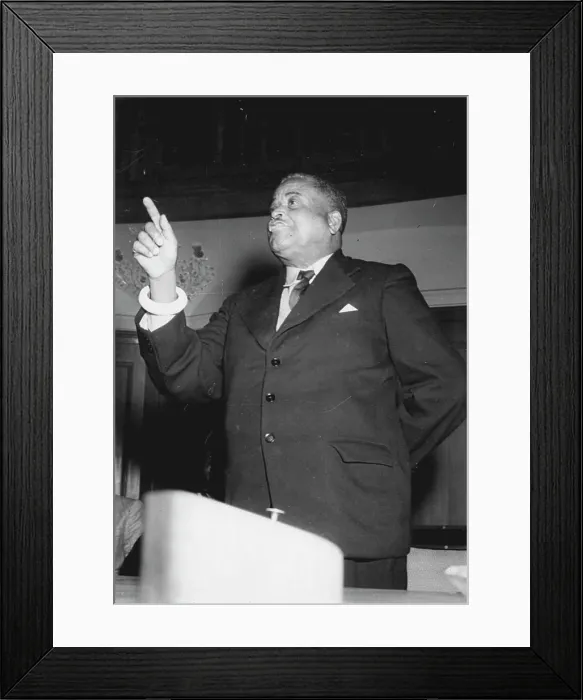 Framed Print : Africa Appeals To London -- Paramount Chief M'Uberna who said that if Atom bombs were dropped they would still not Framed Print : Africa Appeals To London -- Paramount Chief M'Uberna who said that if Atom bombs were dropped they would still not