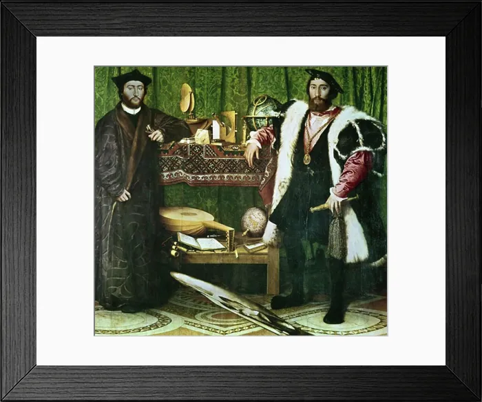 Framed Print : The Ambassadors, Jean de Dinteville and Georges de Selve at court of Henry VIII of England by Hans Holbein the Younger Framed Print : The Ambassadors, Jean de Dinteville and Georges de Selve at court of Henry VIII of England by Hans Holbein the Younger