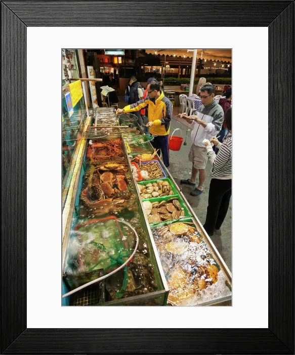 Framed Print : Seafood restaurant display, Yung Shue Wan, Lamma Island, Hong Kong, China Framed Print : Seafood restaurant display, Yung Shue Wan, Lamma Island, Hong Kong, China