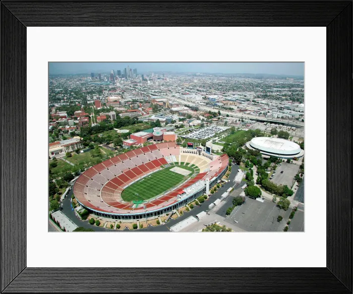 Framed Print : Los Angeles Memorial Coliseum and arena in the University Park Neighborhood with USC Framed Print : Los Angeles Memorial Coliseum and arena in the University Park Neighborhood with USC