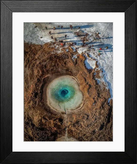 Framed Print : Strokkur Geyser, Iceland. This image is shot using a drone Framed Print : Strokkur Geyser, Iceland. This image is shot using a drone