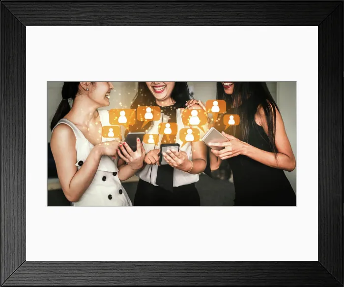 Framed Print : Human Resources Recruitment and People Networking Concept