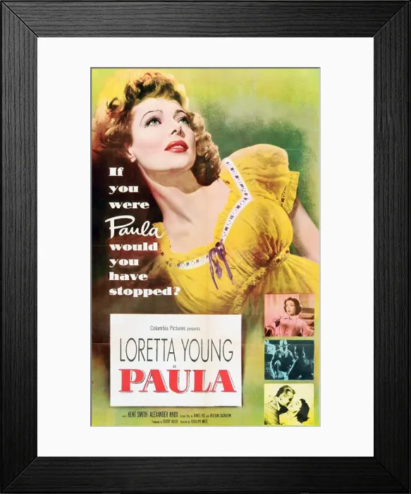Framed Print : Paula starring Loretta Young a 1952 maternal melodrama that is part thriller, part tearjerker Framed Print : Paula starring Loretta Young a 1952 maternal melodrama that is part thriller, part tearjerker