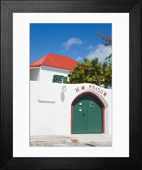 Framed Print : Caribbean, Turks and Caicos Islands, Grand Turk Island, Cockburn Town, Her Majesty's Prison Museum