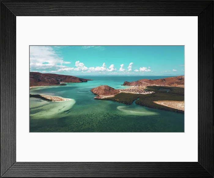 Framed Print : Aerial View of tropical beach in Mexico Balandra Drone Framed Print : Aerial View of tropical beach in Mexico Balandra Drone