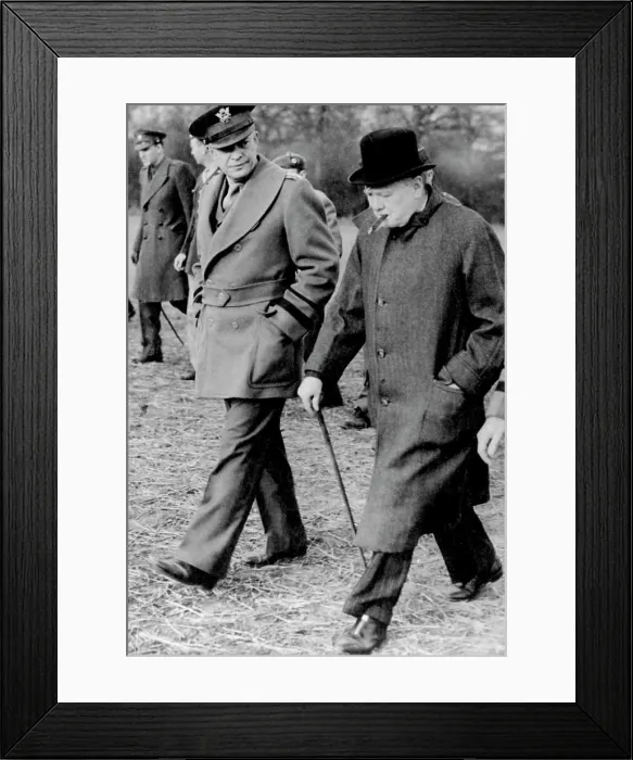 Framed Print : General Eisenhower and the British Prime Minister Sir Winston Churchill at army exercises in England be for 'D' Day Framed Print : General Eisenhower and the British Prime Minister Sir Winston Churchill at army exercises in England be for 'D' Day