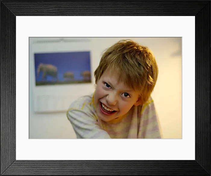 Framed Print : Boy being cheeky Framed Print : Boy being cheeky