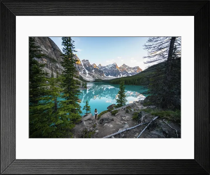 Framed Print : Hiking Into a Picture Perfect Canadian Rockies Postcard Scenery Framed Print : Hiking Into a Picture Perfect Canadian Rockies Postcard Scenery