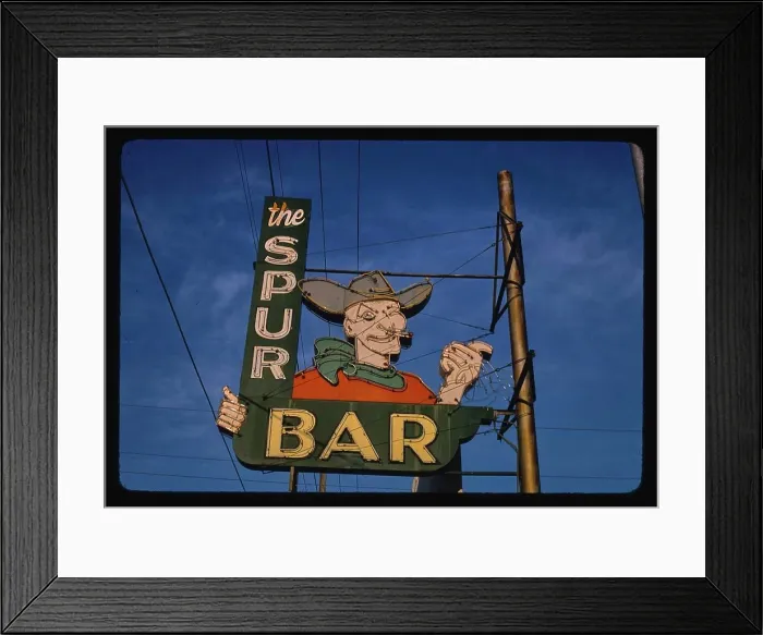 Framed Print : The Spur Bar sign, Billings, Montana - digital file from original color transparency | Library of Congress