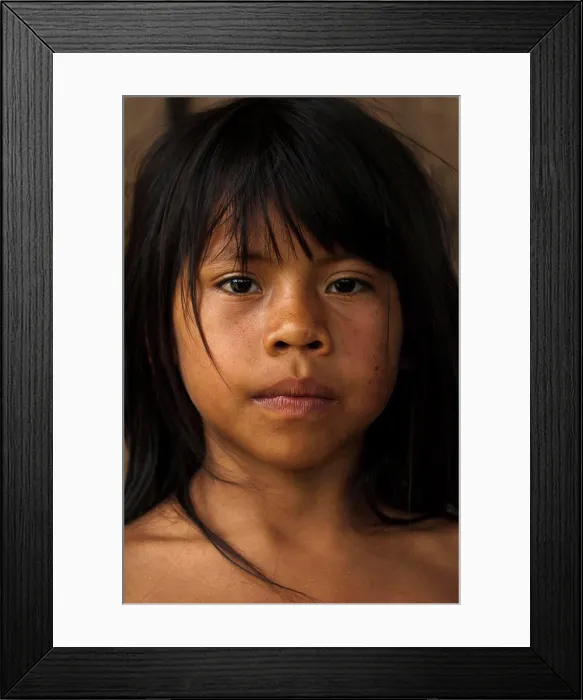 Framed Print : Huaorani Indian child, Bameno Community