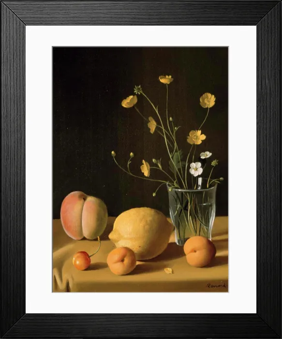 Framed Print : Still Life with flowers and fruit, by Emile Renard, 1850-1930 Framed Print : Still Life with flowers and fruit, by Emile Renard, 1850-1930