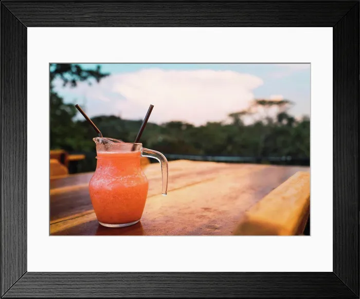 Framed Print : Thailand, carafe with refreshing drink on table Framed Print : Thailand, carafe with refreshing drink on table